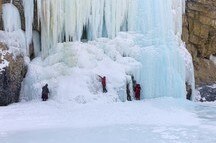 Local People Enjoying in Snow at Chadar Trek, Ladakh Local People Enjoying in Snow at Chadar Trek, Ladakh